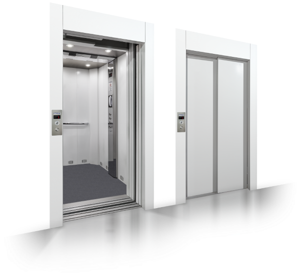 Elevador residencial com revestimento de chapa pintada